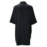 New Women's Solid Color Silky Comfortable Soft Pajamas Sexy Short Sleeve Nightshirt Smooth & Skin-Friendly Home Sleepwear Lounge