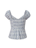 Women Summer Tops and Blouse Short Sleeve Square Neck Button Down Shirts Y2K Retro Casual Daily Streetwear