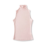 Spring Pure Desire Hot Girl Style Elastic Slim Fit Half High Collar Inner Layer Base Shirt Vest Solid Color Casual Fashion L25M