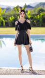 New Swimsuit for Women Soaking in Hot Springs, Concealing Flesh and Slimming, Conservative One-piece Skirt, Flat Angle Swimsuit