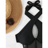 S - XL Underwired Cut Out Halter Women Swimwear One Piece Swimsuit Female Monokini High Cut Bather Bathing Suit Swim Lady V4418