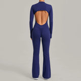 Women's Seamless Yoga Jumpsuits Sports Fitness Gym One-piece Long-sleeves Hip-Lifting Beauty Back Workout Training Bodysuits