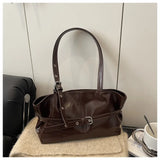 Winter Style Women's Retro Minimalist Tote Shoulder Bag 2025 Autumn Large Capacity Commuting Top-Handle Hand Bags for Women