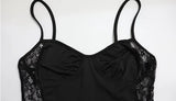 Ahagaga Eelgant Straps Women's Dresses Patchwork Lace SheathSolid Camisole Sleeveless Party Trend Fashion Female Vestidos Robes