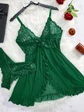 New Summer Erotic Pajamas Home Wear Dress Sexy Lingerie Floral Lace Romantic Nightgown Sheer Seductive Panties Porn Nightdress