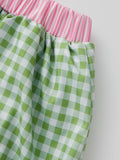 Women's Summer Mini Skirts Elastic Band Bubble Plaid Print Skirt for Daily, Travel, Parties