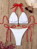 Strawberry Designer Bikini Women White Contrast Bikin Micro Swimsuit Two Pieces Bikini Set Brazilian Bathing Suit Thong Swimwear