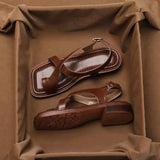 Women's Sandals Retro French Style Clip Toe Square Toe Buckle 2026 Sandals Comfortable Soft Sole Simple Versatile Sandalias