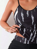 2026 Summer Women's Tank Bikini Set High Wasit Shorts Tankinis Beachwear Sexy Backless Monokini Print Bathing Suit Femme Biquini