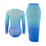 2 Piece Sets High Waist Sexy Swimsuit Women 2025 Summer Bathing Suit Bikini Set Long Sleeve Swimwear Beach Wear Swimming Suit