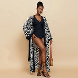 2026 Women Swimsuit Beach Cover Up dress Sleeve Kaftan Beach Tunic Long Pareos Bikinis Cover ups Summer Robe Plage Beachwear
