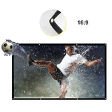 60-150 inch foldable, easy to clean, non perforated wall mounted projection screen, ironable white soft screen