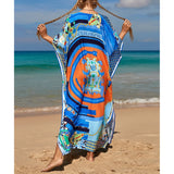 2026 New Colorful Kaftan Tunic Beach Dress Beach Wear Beachwear Beach Cover Up Cover-upsLoose Maxi Dress Female Women V4428