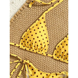 S - XL With Shorts Polka Dot Halter Bikini Female Swimsuit Women Swimwear Three-pieces Bikini Set Bather Bathing Suit Swim V8292