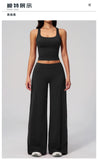 Women's Summer Two Piece Yoga Sets Slimming Sports Tank Top Lifted Buttocks High Waist Flare Pants Gym Fitness Suits Tracksuit