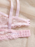 3Pcs Sexy Lace Women's Bra Crisscross Straps Underwire Push-Up Bralette Thin Soft Fashion Lingerie