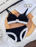 Anime Bralette Set Japanese Lace Bra Wireless Small Bust Women Sexy Triangle Cup Seamless Comfort Spring Summer MOYISU Sexy Bras