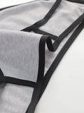 Women Ribbed Contrast Trim High Cut Bikini Panties Soft Breathable Cotton Crotch Low Rise Daily Comfort Underwear Briefs C820