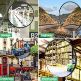 Curved Security Mirror Sturdy Backing Indoor Round Convex Mirror with Wall Mount Bracket for Garage Store Warehouse Parking Lot