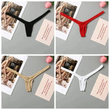 4PCS Thong Sexy Low Waist Mini Panties Deep V Thong Women's Breathable One Line Bikini Bottom Thong Female Panty Women Underwear