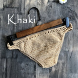 S - XL 9 Colors Crochet Knitted Bikini Bottom Swim Brief Women Swimwear Female Bather Brazilian Tanga Panties Underwear V4195