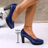High Heels Shoes Women White Wedding Shoes Thick High Heels Fashion Party Pumps Footwear Black Red Big Size