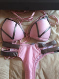 Sexy Halter Push Up Brazilian Bikini 2025 Women Bandage String Swimsuit Female Swimwear Two Pieces Bikini Set Bathing Suit Swim