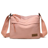 3 Main Pockets High Capacity Shoulder Crossbody Bag for Women Multi-pocket Purse Canvas Handbag Suitable for Mothers Shopping