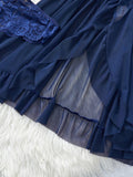 Transparent Blue Sexy Lingerie Women Underwear See Through Sleepwear Lace Nightdress And Panties Pijamas Set Adult Female Nighty