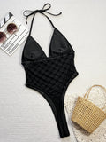 DEKA New High Cut Leg Swimwear Halter Mini Micro Thong Women One Piece Swimsuit Female Monokini Padded Bather Bathing Suit Swim