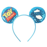 Disney Festival Party Cosplay Mouse Ears Headband 3.3" Ears Glitter Hairband Without Bow For Boys DIY Cartoon Hair Accessories