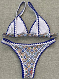 New 2025 Vintage Printed Bikini Women Swimsuit Female Swimwear Two-pieces Bikini set High cut Sexy Bather Bathing Suit Swim Lady