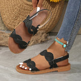 Summer Flats Rome Sandals for Women 2025 Woven Band Non Slip Beach Sandles Woman Plus Size 36-43 Back Strap Sandalias De Mujer