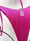Halter Splicing Leopard Bikinis 2026 Satin Bikini Female Swimsuit Women Swimwear Two-pieces Bikini Set Micro Bathing Suit Swim