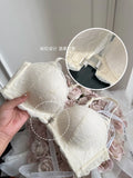 Summer Hot Sale! Front Closure Compression Bra for Small Bust - Sexy Lace Back Push Up Bralette, Lightweight Invisible Comfort