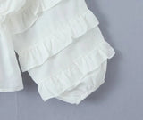 Foridol Tie Up Ruffles Lantern Sleeve White Blouse Women Spring Fashion Pelpum Top 2025 Summer O Neck Beach Casual Chic Blusa