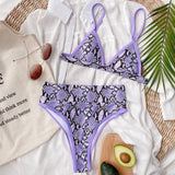 Bikini 2026 Sexy High Waist Snakeskin Print Tie Dye Swimwear Swimsuit Women Bikinis Set Bathing Suit Beach Bikini Female Push Up