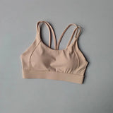 Women's yoga sports bra, integrated color blocking design with buckle sports bra