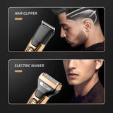 Kemei 3in1 Grooming Kit Electric Shaver For Men Beard Hair Trimmer Body Nose Ear Shaving Machine Face Razor Rechargeable