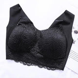Shockproof Push-up Wireless Yoga Daily Bra Women Bra Wide Shoulder Strap Hollow Out Lace Seamless Thin Anti-exposure Comfort