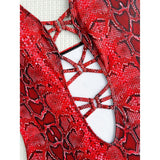 New Sexy Snake Skin Halter Monokini Women Swimwear One Piece Swimsuit Female Tummy Cut Out Bather Bathing Suit Swim Lady V3056