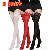 Stockings Sexy Lace for Women Summer Stockings JK Girl Socks Tight Breathable Stockings Fashion Versatile Style Black White Red