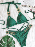 Sexy Halter Crystal Diamond Bikini 2025 Female Swimsuit Women Brazilian Swimwear Two piece Bikini set Triangle Bathing Suit Swim