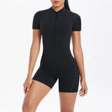 Women's Seamless Yoga Jumpsuits Sports Fitness Zipper Open Beauty Back Hip-lifting One-Piece Running Training Workout Bodysuits
