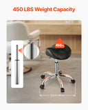 SucceBuy Saddle Stool with Wheel Ergonomic Swivel Chair