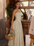 FDYOUI 2026 Summer Spaghetti Strap A-line Floral Vacation Dress for Women Elegant High Waist Tunics Long Party Evening Dresses