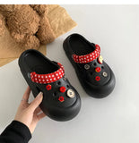 Women Fashion Clogs Indoor Street Slippers Cute DIY Apple Summer Autumn Platform Shoes Soft EVA Female Daily Walking Sandals