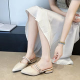 Sandals for Woman Chunky Pointed Toe Footwear Summer 2026 Thick Heel Block High  Pumps Women's Shoes Slippers