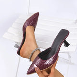 Women's Slippers Plus Size Summer High Heels Ladies Mules Shoes Sexy Pointed Luxury Design Solid Elegant Party Stiletto Footwear