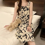 Summer Ladies Nightgown Halter Nightgown Women Summer Vest with Bra Pads Can Be Worn Outside Home Wear